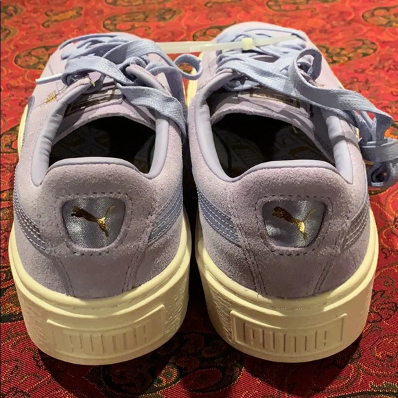 NEW PUMA SUEDE PLATFORM MONO SATIN SHOES SZ 7.5 - Picture 3 of 8